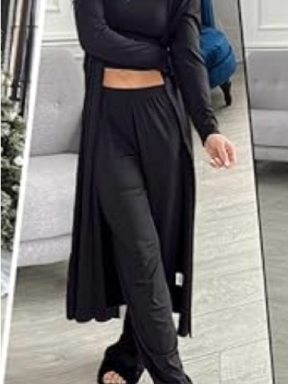 Women's Black 3-Piece Lounge Set - Picture 9 of 9